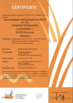 Oeko Feed Production certifikát